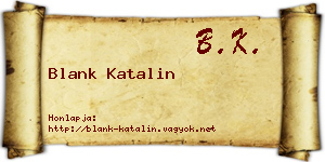 Blank Katalin névjegykártya